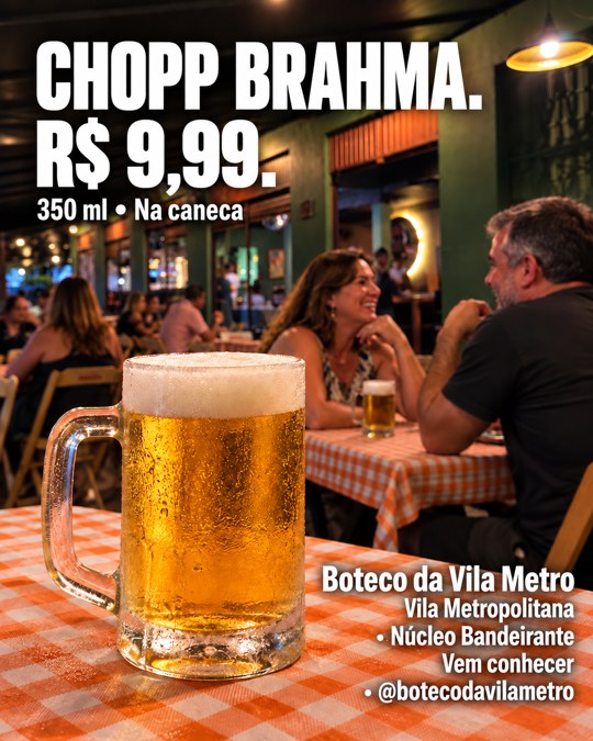 CHOPP BRAHMA. R$ 9,99.