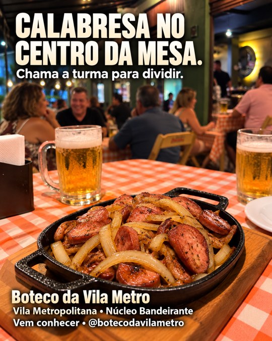 CALABRESA NO CENTRO DA MESA.