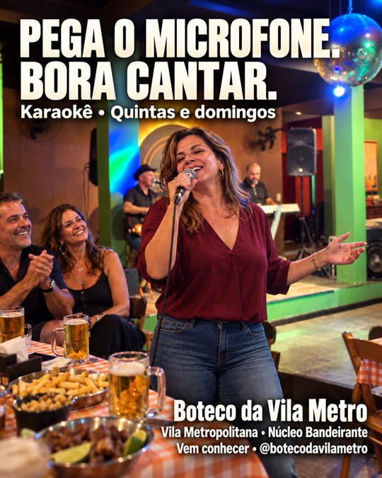 PEGA O MICROFONE. BORA CANTAR.