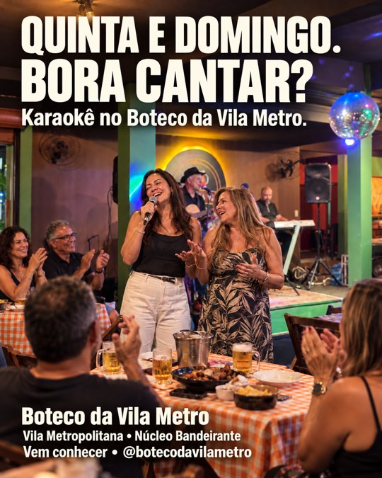 QUINTA E DOMINGO. BORA CANTAR?