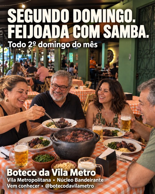 SEGUNDO DOMINGO. FEIJOADA COM SAMBA.